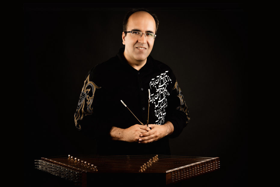 Omid Sayareh Iranian American Music Composed and Santour Player With Homayoun Shajarian, Peacock Theater, 2023